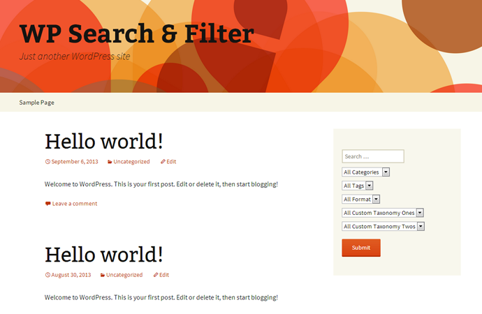 Wordpress Search & Filter - Designs & Code