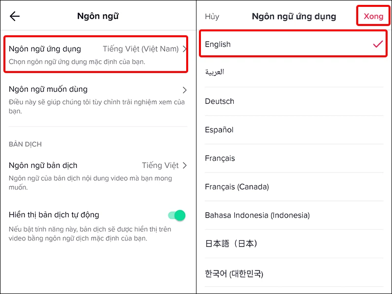 Cách thay đổi ngôn ngữ ứng dụng TikTok trên điện thoại