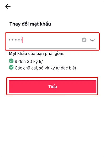 Cách thay đổi mật khẩu tài khoản TikTok