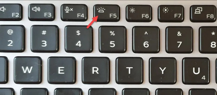 Biểu tượng bàn phím phát sáng trên laptop Dell