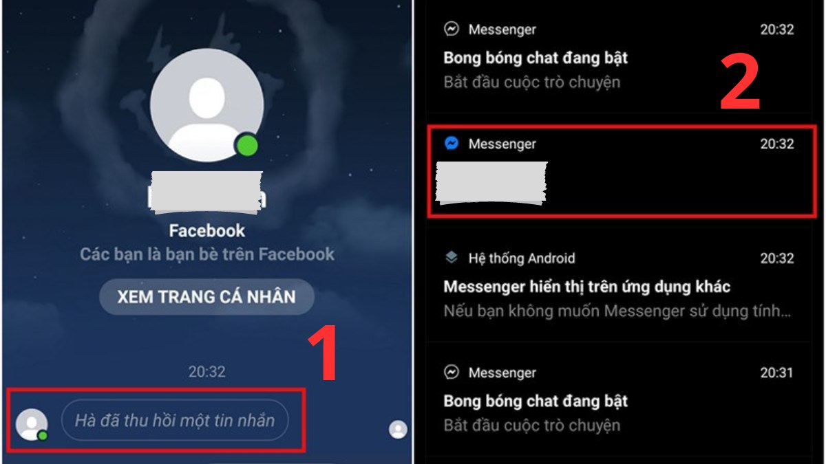 Bước 3: Xem tin nhắn đã thu hồi trên Messenger trên điện thoại OPPO