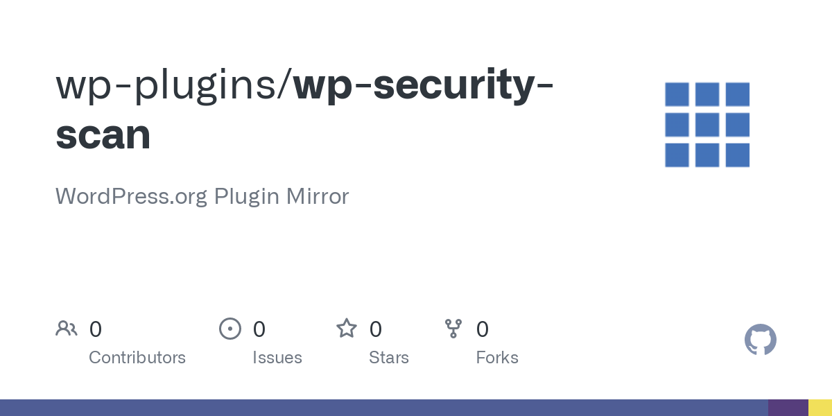 GitHub - wp-plugins/wp-security-scan: WordPress.org Plugin Mirror